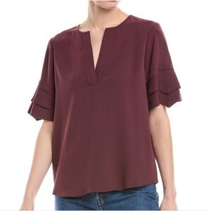 FRAME Mulberry Tiered Ruffle Top